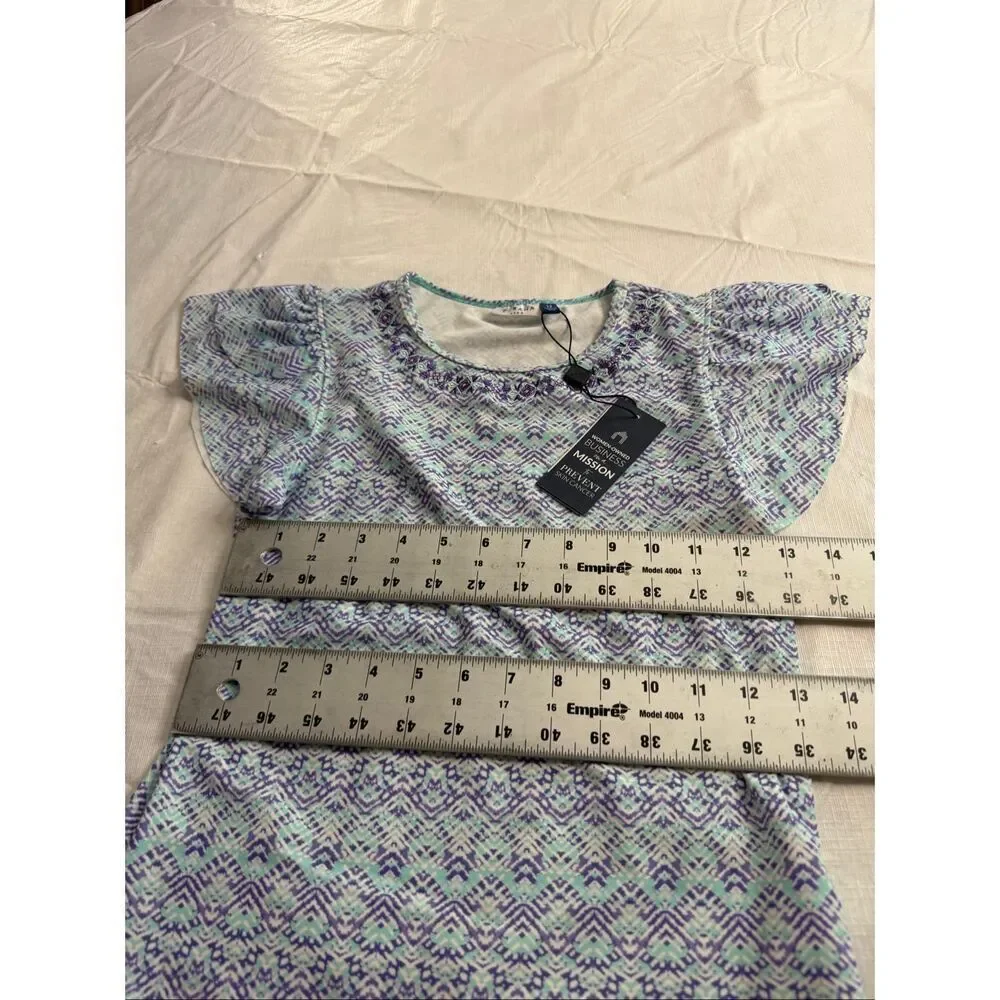 NWT Cabana Life Girls Top Rash Gaurd Size 12 New